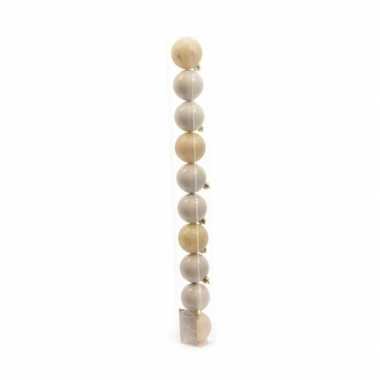 Plastic 10 creme kerstballen assortiment