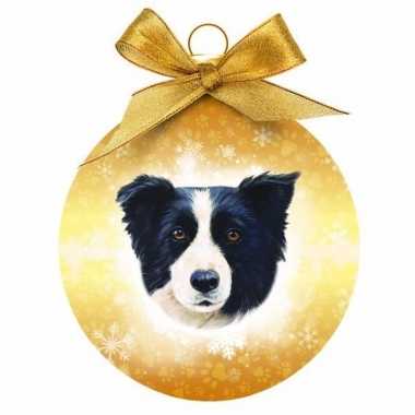 Plastic huisdieren kerstballen honden border collie