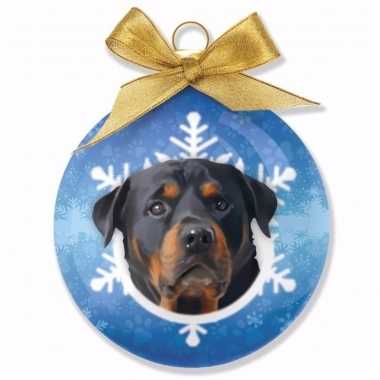Plastic huisdieren kerstballen hondjes rottweiler