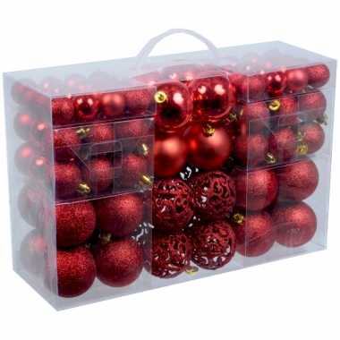 Plastic kerstballen rood 100 x
