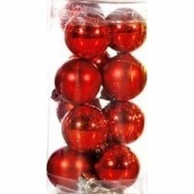 Plastic rode kerstballen 12 stuks 3 cm