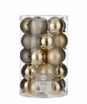 Plastic 25x kunststof kerstballen goud 8 cm