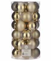 Plastic 30x kunststof kerstballen goud 6 cm