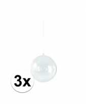 Plastic 3x hobby kerstballen 14 cm maken