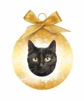 Plastic dieren huisdieren kerstballen kerstbal zwarte kat poes 8 cm