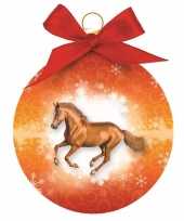 Plastic dieren kerstballen paard oranje