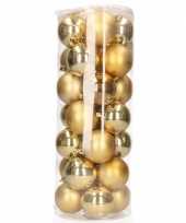 Plastic gouden kerstballen 28 stuks 6 cm