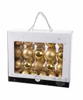 Plastic gouden kerstversiering kerstballen set 42 delig van kunststof