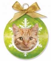 Plastic huisdieren kerstballen katje rode tabby