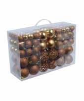 Plastic kerstballen brons 100 x