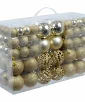 Plastic kerstballen goud 100 x