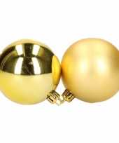 Plastic kerstballen set goud 6 cm 12 stuks