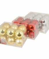 Plastic kerstballen set rood 6 cm 12 stuks