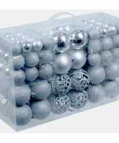 Plastic kerstballen zilver 100 x