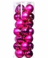 Plastic roze kerstballen 28 stuks 6 cm
